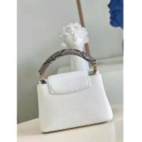 Louis Vuitton LV Women Capucines Mini Handbag White Taurillon Leather