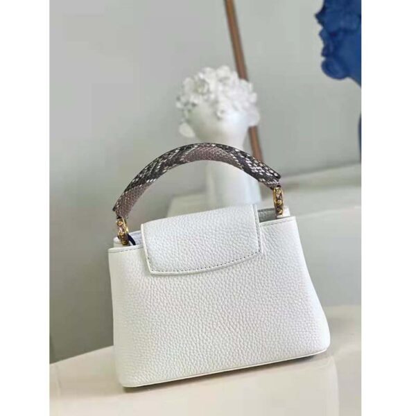 Louis Vuitton LV Women Capucines Mini Handbag White Taurillon Leather (4)