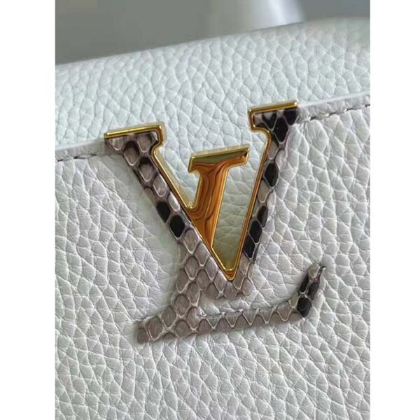 Louis Vuitton LV Women Capucines Mini Handbag White Taurillon Leather (7)