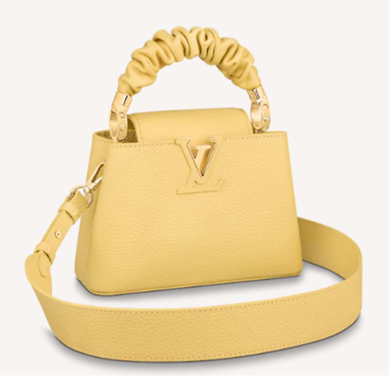 LOUIS VUITTON Taurillon Mini Capucines Yellow 1292744