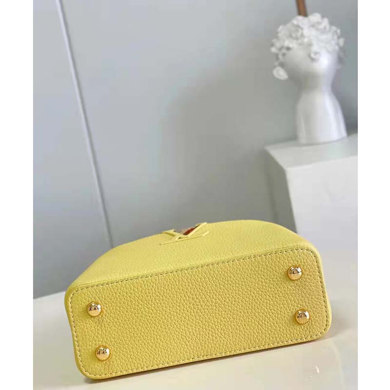 Louis Vuitton Yellow 2021 Taurillon Scrunchie Capucines Mini