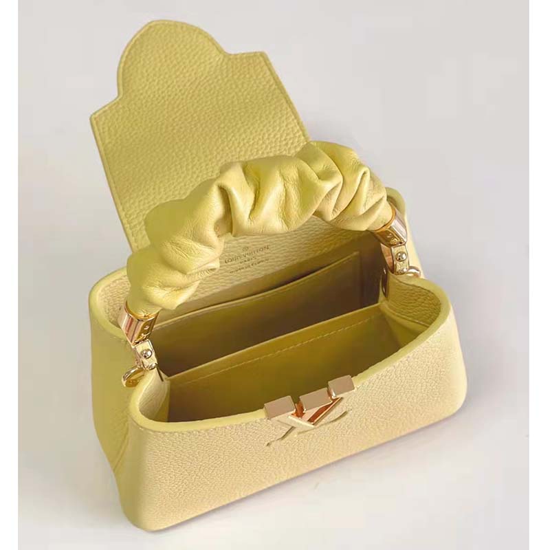 Louis Vuitton Yellow 2021 Taurillon Scrunchie Capucines Mini