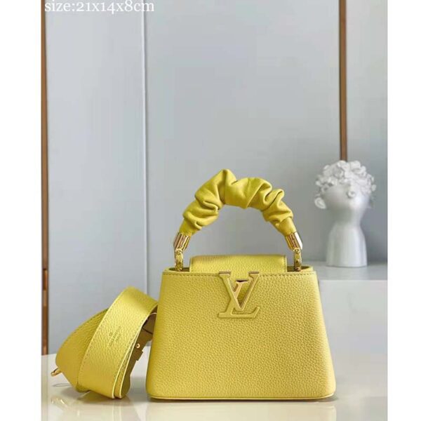 Louis Vuitton LV Women Capucines Mini Handbag Yellow Taurillon Calfskin (5)