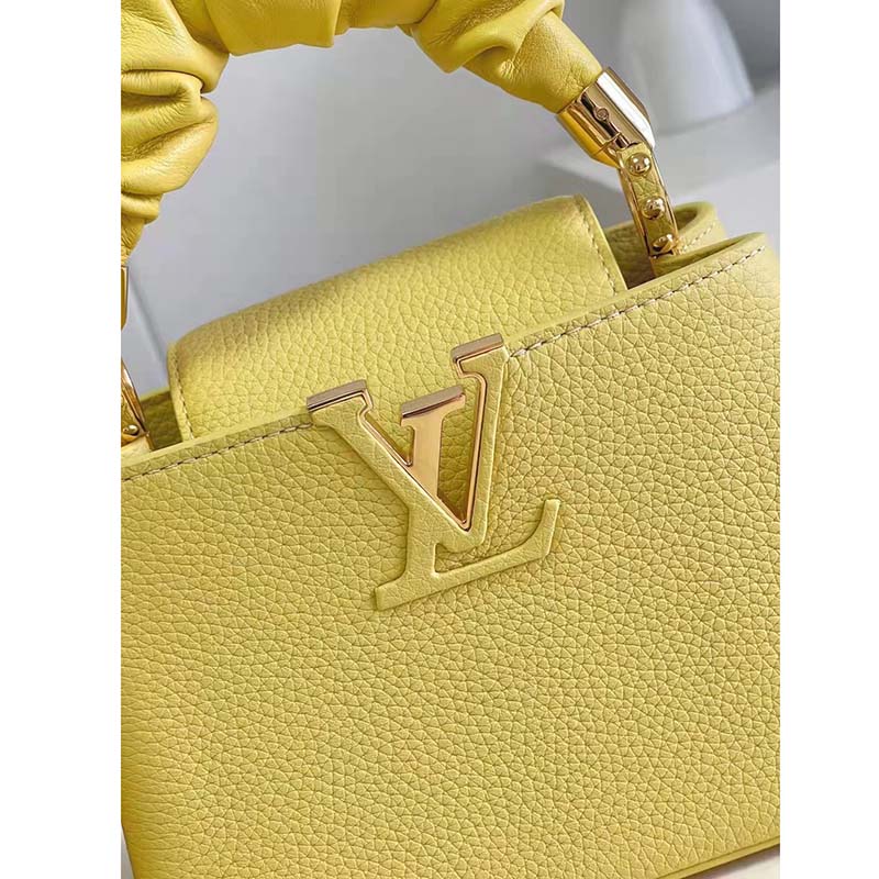 Louis Vuitton Yellow 2021 Taurillon Scrunchie Capucines Mini