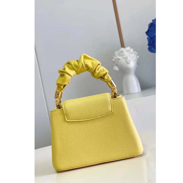 Louis Vuitton LV Women Capucines Mini Handbag Yellow Taurillon Calfskin (9)