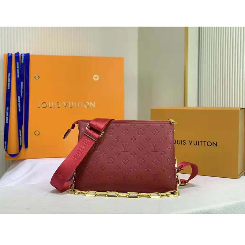 Louis Vuitton Coussin PM Red in Puffy Lambskin with Gold-tone - US