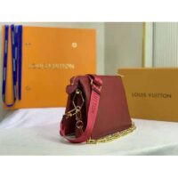 Louis Vuitton LV Women Coussin PM Handbag Wine Monogram Embossed Puffy Lambskin