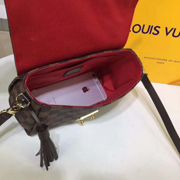 Louis Vuitton LV Women Croisette Handbag in Damier Azur Coasted Canvas-Brown (10)