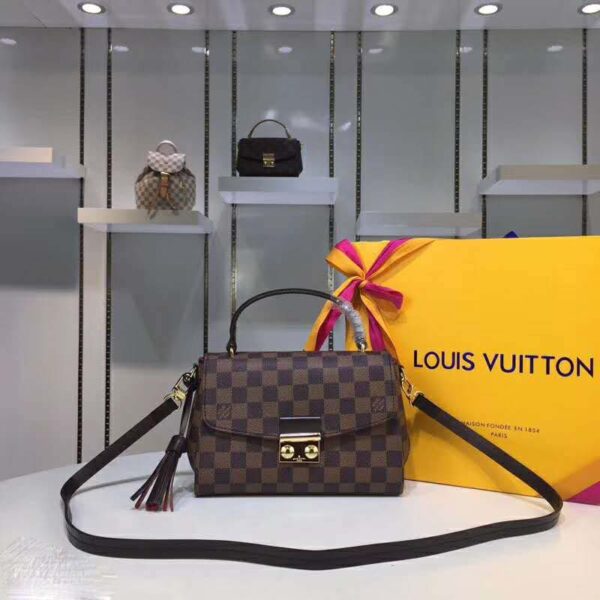Louis Vuitton LV Women Croisette Handbag in Damier Azur Coasted Canvas-Brown (2)