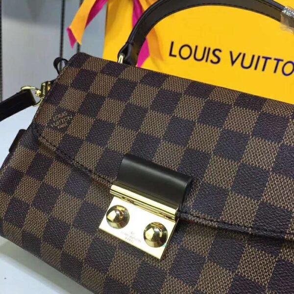 Louis Vuitton LV Women Croisette Handbag in Damier Azur Coasted Canvas-Brown (7)