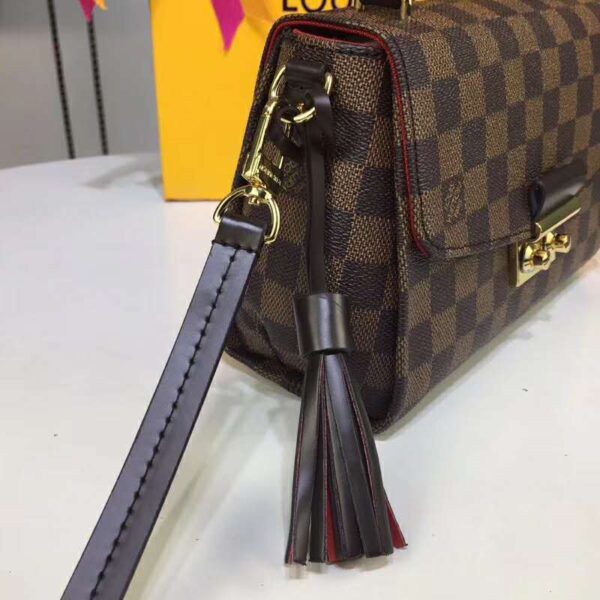 Louis Vuitton LV Women Croisette Handbag in Damier Azur Coasted Canvas-Brown (8)