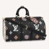 Louis Vuitton LV Women Keepall Bandoulière 45 Bag Black Cabin Size Monogram Coated Canvas