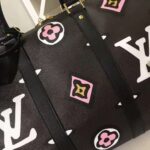 Louis Vuitton LV Women Keepall Bandoulière 45 Bag Black Cabin Size Monogram Coated Canvas - Imagen 8