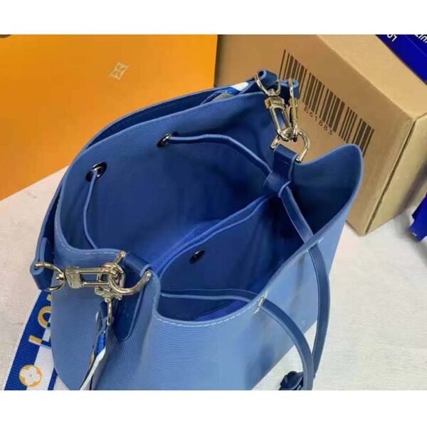Louis Vuitton LV Women NéoNoé BB Bucket Bag Blue Epi Grained Cowhide (12)