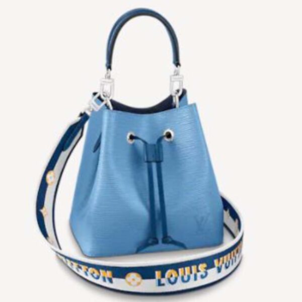 Louis Vuitton LV Women NéoNoé BB Bucket Bag Blue Epi Grained Cowhide