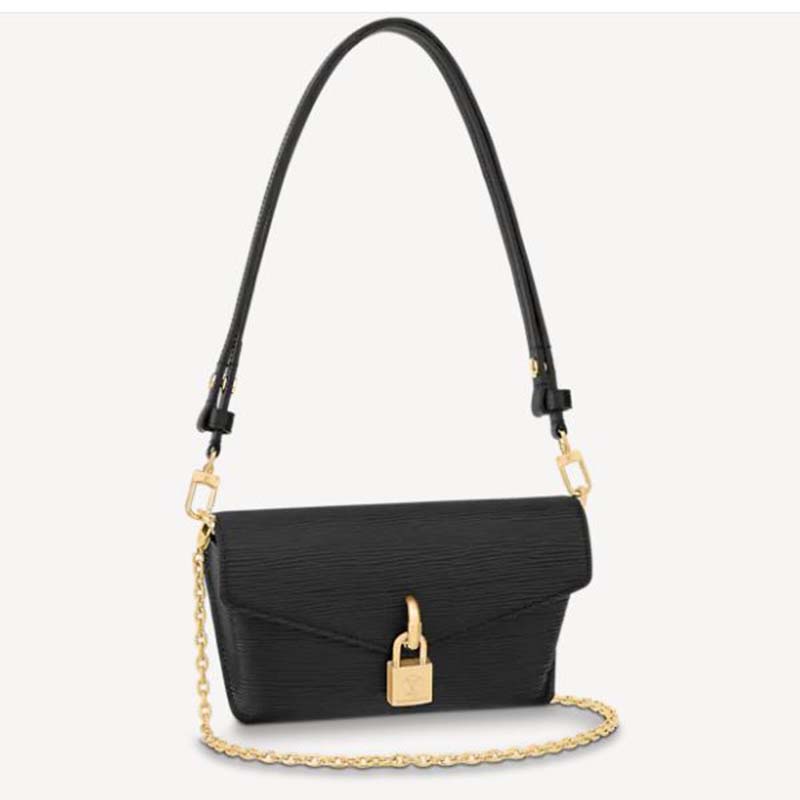 Louis Vuitton LV Women Padlock On Strap Bag Black Epi Embossed Grained  Cowhide Leather - LULUX