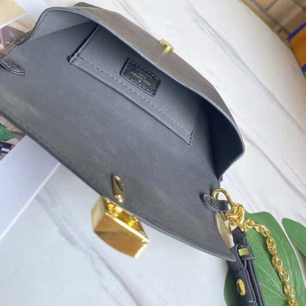 Louis Vuitton LV Women Padlock On Strap Bag Black Epi Embossed Grained Cowhide Leather (7)