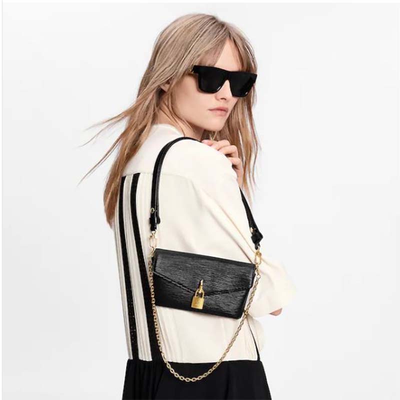 Louis Vuitton LV Women Padlock On Strap Bag Black Epi Embossed Grained  Cowhide Leather - LULUX