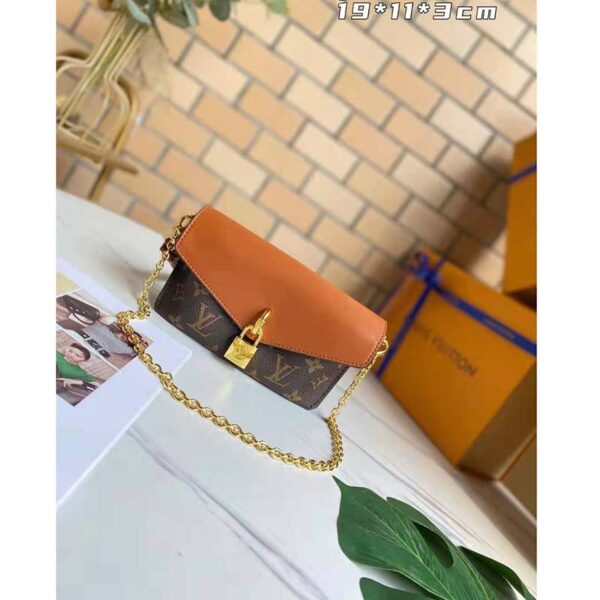 Louis Vuitton LV Women Padlock On Strap Bag Caramel Monogram Coated Canvas Cowhide Leather (2)