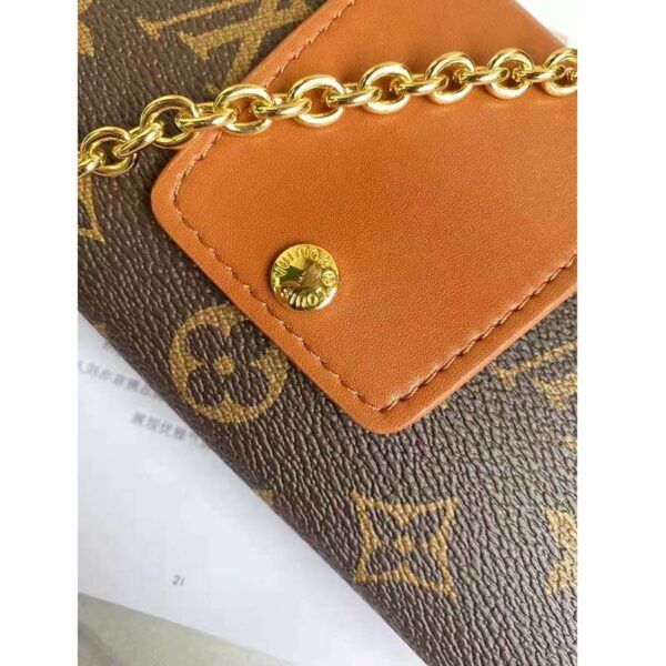 Louis Vuitton LV Women Padlock On Strap Bag Caramel Monogram Coated Canvas Cowhide Leather (8)