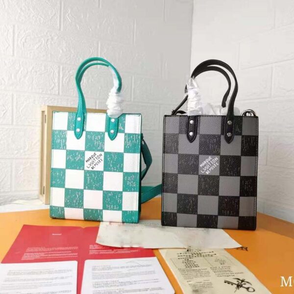 Louis Vuitton LV Women Sac Plat XS Bag Graphite Cowhide Leather (1)