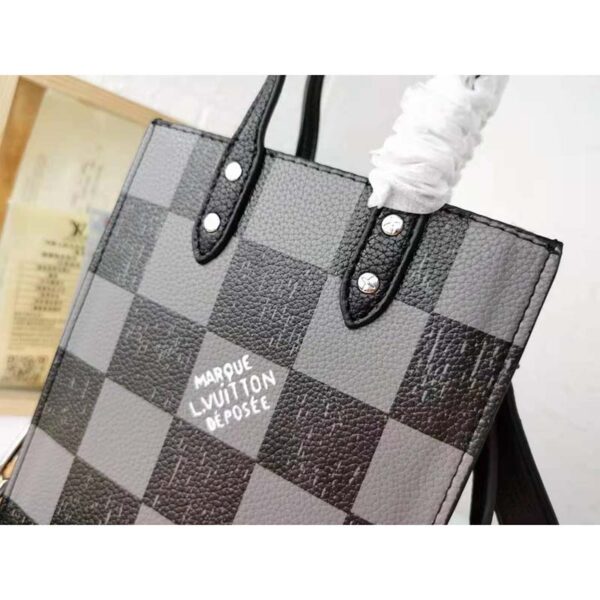 Louis Vuitton LV Women Sac Plat XS Bag Graphite Cowhide Leather (8)