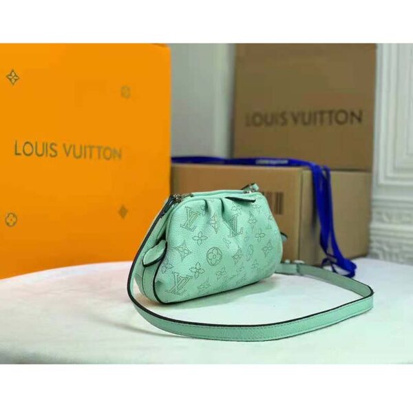 Louis Vuitton LV Women Scala Mini Pouch Green Mahina Perforated Calf Leather (2)