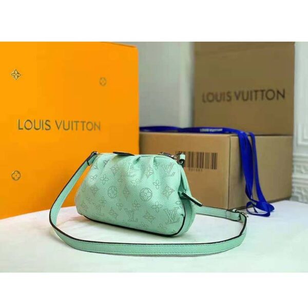 Louis Vuitton LV Women Scala Mini Pouch Green Mahina Perforated Calf Leather (3)