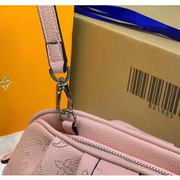 Louis Vuitton LV Women Scala Mini pouch Magnolia Pink Mahina Perforated Calf Leather (9)
