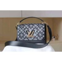 Louis Vuitton LV Women Since 1854 Twist MM Handbag Gray Embroidered Calfskin