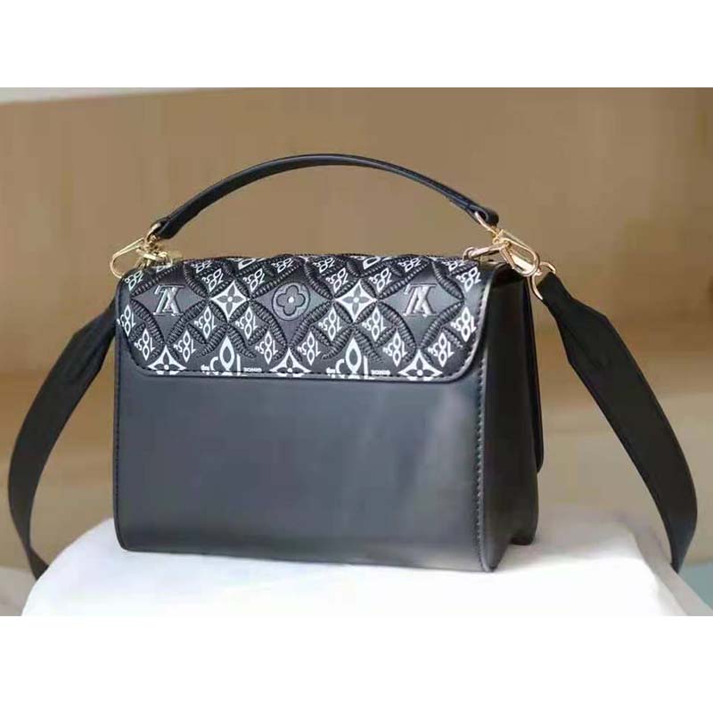 Louis Vuitton Calfskin Since 1854 Embroidered Twist mm Black