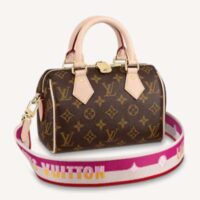 Louis Vuitton LV Women Speedy Bandoulière 20 Handbag Fuchsia Monogram Coated Canvas