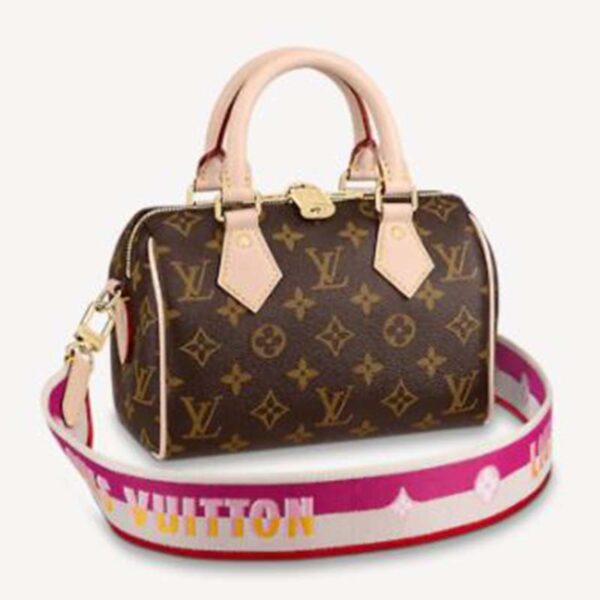 Louis Vuitton LV Women Speedy Bandoulière 20 Handbag Fuchsia Monogram Coated Canvas