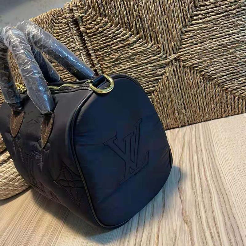 Louis Vuitton Speedy Bandouliere Bag Monogram Quilted Econyl Nylon 25 Blue