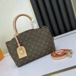 Louis Vuitton LV Women Tote Bag Monogram Coated Canvas Natural Cowhide Leather – Image 2