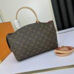 Louis Vuitton LV Women Tote Bag Monogram Coated Canvas Natural Cowhide Leather – Image 3