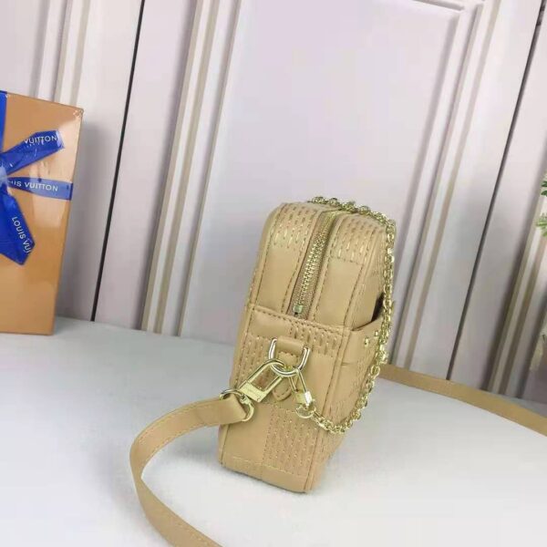 Louis Vuitton LV Women Troca MM Handbag Cashmere Beige Damier Quilt Lambskin Calfskin (3)