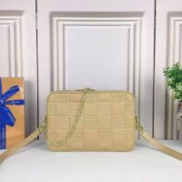 Louis Vuitton LV Women Troca MM Handbag Cashmere Beige Damier Quilt Lambskin Calfskin