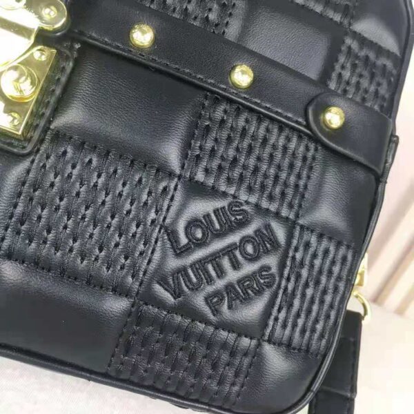 Louis Vuitton LV Women Troca MM Handbag Cashmere Black Damier Quilt Lambskin Calfskin (1)