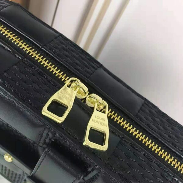 Louis Vuitton LV Women Troca MM Handbag Cashmere Black Damier Quilt Lambskin Calfskin (12)