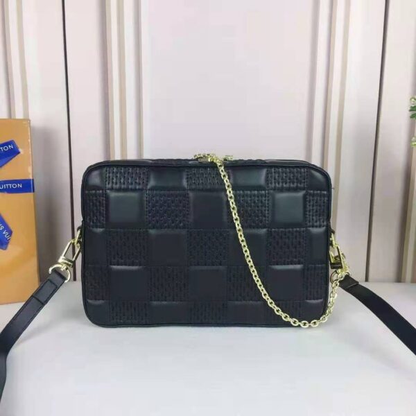 Louis Vuitton LV Women Troca MM Handbag Cashmere Black Damier Quilt Lambskin Calfskin (3)