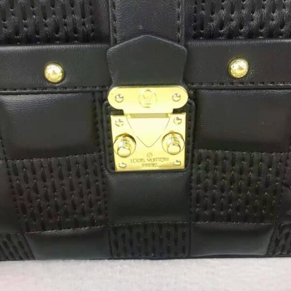 Louis Vuitton LV Women Troca MM Handbag Cashmere Black Damier Quilt Lambskin Calfskin (7)
