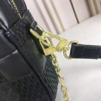 Louis Vuitton LV Women Troca MM Handbag Cashmere Black Damier Quilt Lambskin Calfskin