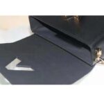Louis Vuitton LV Women Twist MM Handbag Black Taurillon Leather Smooth Calfskin - Image 10