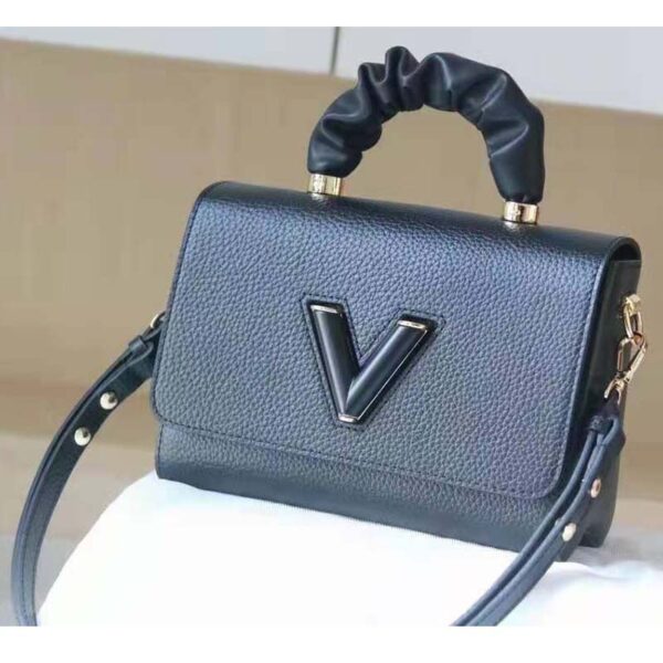 Louis Vuitton LV Women Twist MM Handbag Black Taurillon Leather Smooth Calfskin (7)