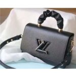Louis Vuitton LV Women Twist MM Handbag Black Taurillon Leather Smooth Calfskin - Image 4
