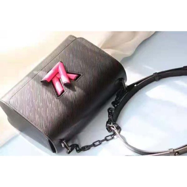 Louis Vuitton LV Women Twist Mini Handbag Iridescent Black Taurillon leather (11)