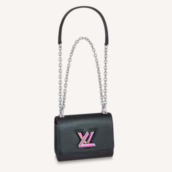 Louis Vuitton LV Women Twist Mini Handbag Iridescent Black Taurillon leather