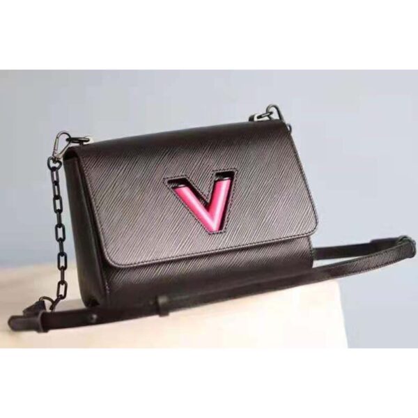 Louis Vuitton LV Women Twist Mini Handbag Iridescent Black Taurillon leather (4)