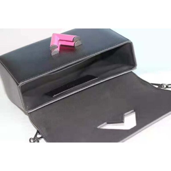 Louis Vuitton LV Women Twist Mini Handbag Iridescent Black Taurillon leather (8)